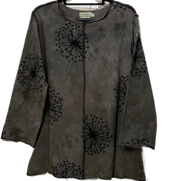 JUDE STUECKER Womens HANDMADE Gray A Line Top Sz S Soft Dandelion Wishes Organic - Picture 2 of 6